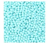 WENH 1000pcs 4mm Acrylic Beads Mini Solid Color Round Loose Spacer Beads for Jewelry Making DIY Bracelets Necklace Accessories(Lake Blue)