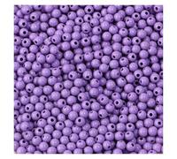 WENH 1000pcs 4mm Acrylic Beads Mini Solid Color Round Loose Spacer Beads for Jewelry Making DIY Bracelets Necklace Accessories(Purple)