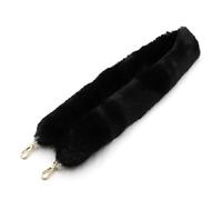 WENH 100cm Fashion Faux Fur Handbag Strap DIY Replacement Shoulder Bag Handle Straps Belt For Women Bag Accessories(Black)
