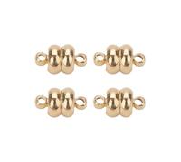 WENH 10Pcs/Bag Magnetic Clasp Hole Metal Material Flat Round Magnetic Buckle for Bracelet Necklace Clothing Jewelry Accessories(KC Gold)