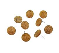 WENH 14/16mm 100pcs/lot Glitter Color Earring Studs for Earrings Accessories/Parts Jewelry DIY Making(16mm_Reddish Brown)