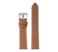 WENH 18mm 20mm 22mm Leather Watchband Quick Release Watch Band Hand-Made(Brown white line 1,20mm)