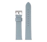WENH 18mm 20mm 22mm Leather Watchband Quick Release Watch Band Hand-Made(Grey white line 1,22mm)