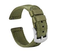 WENH 18mm 20mm 22mm Nylon Watch Strap Men Replacement Band Bracelet(Green 1,22mm)