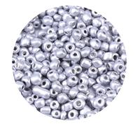 WENH 2/3/4mm 1000pcs Solid Color Glass Rice Beads Round Seed Beads for Jewelry Making DIY Bracelet Earring Beaded Accessories(Silver,4mm)