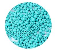 WENH 2/3/4mm 1000pcs Solid Color Glass Rice Beads Round Seed Beads for Jewelry Making DIY Bracelet Earring Beaded Accessories(Lake Blue,2mm)