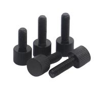 WENH 2-5pcs M2 M2.5 M3 M4 M5 M6 Black Carbon Steel Thumb Screws Plain Type Metric Knurled Head Manual Adjustment Screws(8mm,M2.5 5pcs)