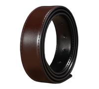 WENH 2.8cm 3.0cm 3.3cm 3.5cm 3.8cm Wide Double-sided Cow Reversible Leather With Holes No Buckle Belt Without Buckle(110cm,2.8CM)