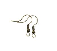 WENH 200pcs/Lot DIY Earring Findings Earrings Clasps Hooks Fittings Jewelry Making Accessories Iron Hook Earwire Supplies(Antique Bronze)