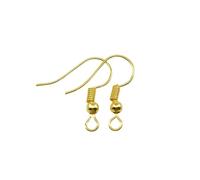WENH 200pcs/Lot DIY Earring Findings Earrings Clasps Hooks Fittings Jewelry Making Accessories Iron Hook Earwire Supplies(Gold)