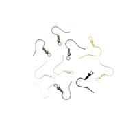 WENH 200pcs/Lot DIY Earring Findings Earrings Clasps Hooks Fittings Jewelry Making Accessories Iron Hook Earwire Supplies(Multicolor)