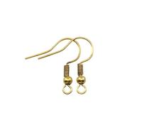 WENH 200pcs/Lot DIY Earring Findings Earrings Clasps Hooks Fittings Jewelry Making Accessories Iron Hook Earwire Supplies(Antique Gold)