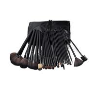 WENH 24 Pcs Wooden Makeup Brushes Set With Bag Eyeshadow Eyebrow Eyeliner Foundation Shadows Brush Professional Cosmetic Make Up Tool(Wood Black)