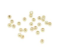 WENH 2mm-10mm 18K Gold Plated Solid Brass Beads Metal Smooth Spacer Beads for Bracelets Necklaces Making Jewelry Crafting DIY(2mm-100pcs)