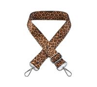 WENH 3.8cm Leopard Print Wide Shoulder Straps Wallet Tapes 80-140cm Adjustable Crossbody Women's Long Bags Strap Accessories(01,Silver Buckle)