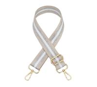 WENH 3.8cm Women Bags Strap Color Silver Silk 80~130cm Adjustable Straps One-Shoulder Crossbody Replacement Bag Accessories(Beige,Silver Buckle)