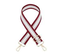 WENH 3.8cm Women Bags Strap Color Silver Silk 80~130cm Adjustable Straps One-Shoulder Crossbody Replacement Bag Accessories(Burgundy,Gold Buckle)