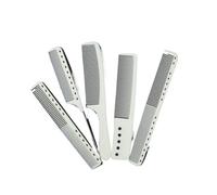 WENH 5 - Piece Set of Plain White Hair Combs: Professional Styling Comb Ideal for Both Home and Salon Use