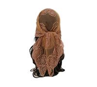 WENH 80 * 80cm Lace Square Bandanas Style Rock Embroidery Floral Headband Net Breathable Hijab Through Headscarf Muslim Woman Veil(12)