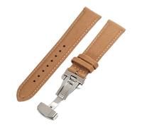 WENH Butterfly Buckle Nylon Sailcloth Deployment Watch Strap 18mm 19mm 20mm 21mm 22mm 24mm Quick Release Band Waterproof Watchband(Brown,21mm)