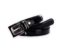 WENH Casual Versatile Patent Leather Belt Women Candy-coloured Cowhide Thin Belt Fashion Solid-coloured Accessories Classic Waistband(Black)