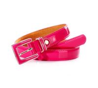 WENH Casual Versatile Patent Leather Belt Women Candy-coloured Cowhide Thin Belt Fashion Solid-coloured Accessories Classic Waistband(Rose red)