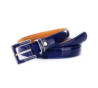 WENH Casual Versatile Patent Leather Belt Women Candy-coloured Cowhide Thin Belt Fashion Solid-coloured Accessories Classic Waistband(Blue)
