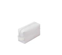 WENH Cosmetic Bag for Women Large Capacity Makeup Bag Cotton Solid Color Travel Storage Toiletry Bag Pouch(White)