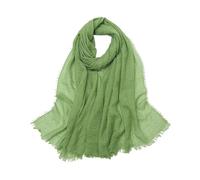 WENH Cotton Linen Scarf For Women Solid Color Sunscreen Thin Scarves Soft Shawl Viscose Spring Female Wrap Shawls(Matcha)