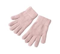 WENH Elastic Full Finger Gloves Warm Thick Cycling Driving Fashion Women Winter Warm Cashmere Knitted Outdoor Five Finger Gloves(Kids-blush)