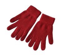 WENH Elastic Full Finger Gloves Warm Thick Cycling Driving Fashion Women Winter Warm Cashmere Knitted Outdoor Five Finger Gloves(Adult-red)