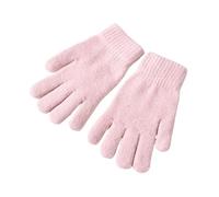 WENH Elastic Full Finger Gloves Warm Thick Cycling Driving Fashion Women Winter Warm Cashmere Knitted Outdoor Five Finger Gloves(Kids-pink)