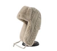WENH Extended Ear Protection Hat Women's Knitted Hat Winter Cycling Warm And Cold Proof Korean Edition Versatile Hat(Beige)