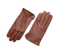 WENH Gloves Men's Leather Unlined Thin Summer Can Outdoor Sports Driving Riding Gloves Spring And Autumn(Yellowish brown,9.5)