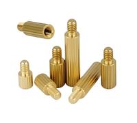 WENH M2 20/30/50Pcs Brass Standoff Pillar Male Female Round Knurled Threaded Mounts Spacer PCB Motherboard Screw Thread Length 3/4mm(Thread Length 4mm,20MM (50PCS)_M2)