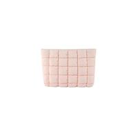 WENH Plaid Quilted Makeup Bag for Women Puffy Pouch Travel Cosmetic Bags Large Capacity Cotton Toiletry Organizer Storage Aesthetics(Pink)