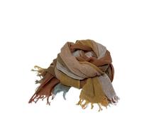 WENH Spring Summer Japanese Style Men's Women's Versatile Cotton Linen Scarf Classic Stripe Long Double Purpose Neck Protection(Cotton and linen stripes 60 * 200cm)