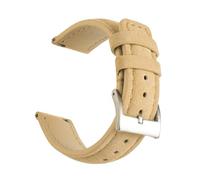 WENH Vintage Suede Leather Watch Strap 18mm 19mm 20mm 22mm Handmade Watchband Grey Brown Replacement Belts For Accessories(Beige 1,22mm)