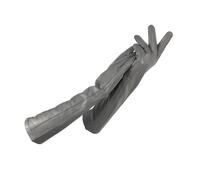 WENH Woman Gloves Winter Warm Cashmere Lining Ladies Gloves Long Gloves Elbow Arm Sleeve Genuine Leather(Light grey,8)