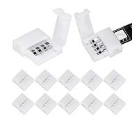 WENHSIN 10Packs 4-Pin RGB LED Light Strip Connectors 10mm Unwired Gapless Solderless Adapter Terminal Extension for SMD 5050 Multicolor Strip