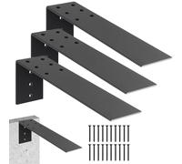 WENHUALI 10" x 4" x 2.5" L Shelf Hidden Countertop Support Brackets, 3-Pack Heavy Duty Counter Support Bracket for Granite, Quartz, Wood & Concrete Countertops with Screws