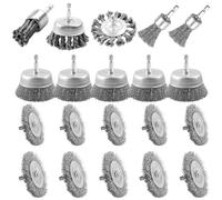 WENHUALI 20 Pcs Wire Wheel for Drill, Heavy Duty Wire Brush for Drill, 1/4'' Hex Shank Wire Cup Brush Coarse Carbon Steel Crimped, Great for Cleaning Rust, Paint, Abrasive and Drill Attachment