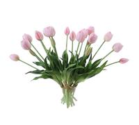 Wenhuidr 20PCS Light Pink Fake Tulips Artificial Flowers Real Touch Latex Faux Tulips UV Resistant Fake Flowers Bouquet for Table Home Decor Party Wedding Garden Decoration