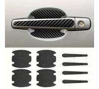 WENINETIES 16 Pcs Car Door Handle Protective Film for Renault Twingo II 06.2007-07.2014, Anti-Scratch Self-adhesive Covers with Carbon Fiber Finish,Black