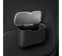WENINETIES 1pc Car Trash Can for Polestar 2 I 2020-2024, Car Bin Waterproof Leather Organizer Seat Back Accessories Garbage Dustbin Interior,Black