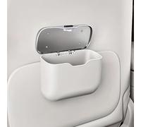 WENINETIES 1pc Car Trash Can for SsangYong Torres EVX 2023 2024 2025, Car Bin Waterproof Leather Organizer Seat Back Accessories Garbage Dustbin Interior,White