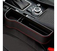 WENINETIES 2Pcs Car Seat Gap Filler for Seat Leon III ST 2016-2020, Side Console Organizer Box Interior Storage Crevice Pocket with Red Stitching