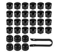 WENINETIES 30 Pcs Wheel Nut Covers for Smart Forfour 453 2015-2019, Premium Plastic Lug Bolt Caps Hub Protectors 24 Standard and 6 Anti Theft Style Trim,19mm