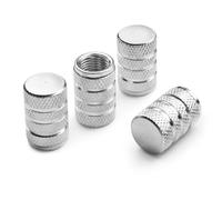 WENINETIES 4 Pcs Auto Tire Valve Stem Caps for VW T-Cross 2019 2020 2021 2022 2023 2024, Aluminum Alloy Tire Valve Stem Caps Dustproof Tyre Valve Covers Replacement,Silver