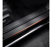 WENINETIES 4 Pcs Car Door Sill Protector for Honda Jazz 4 (IV) 2020-2023 Accessories, Leather Texture - Car Decorations - Sill Protectors Strips Welcome Pedal (Black)